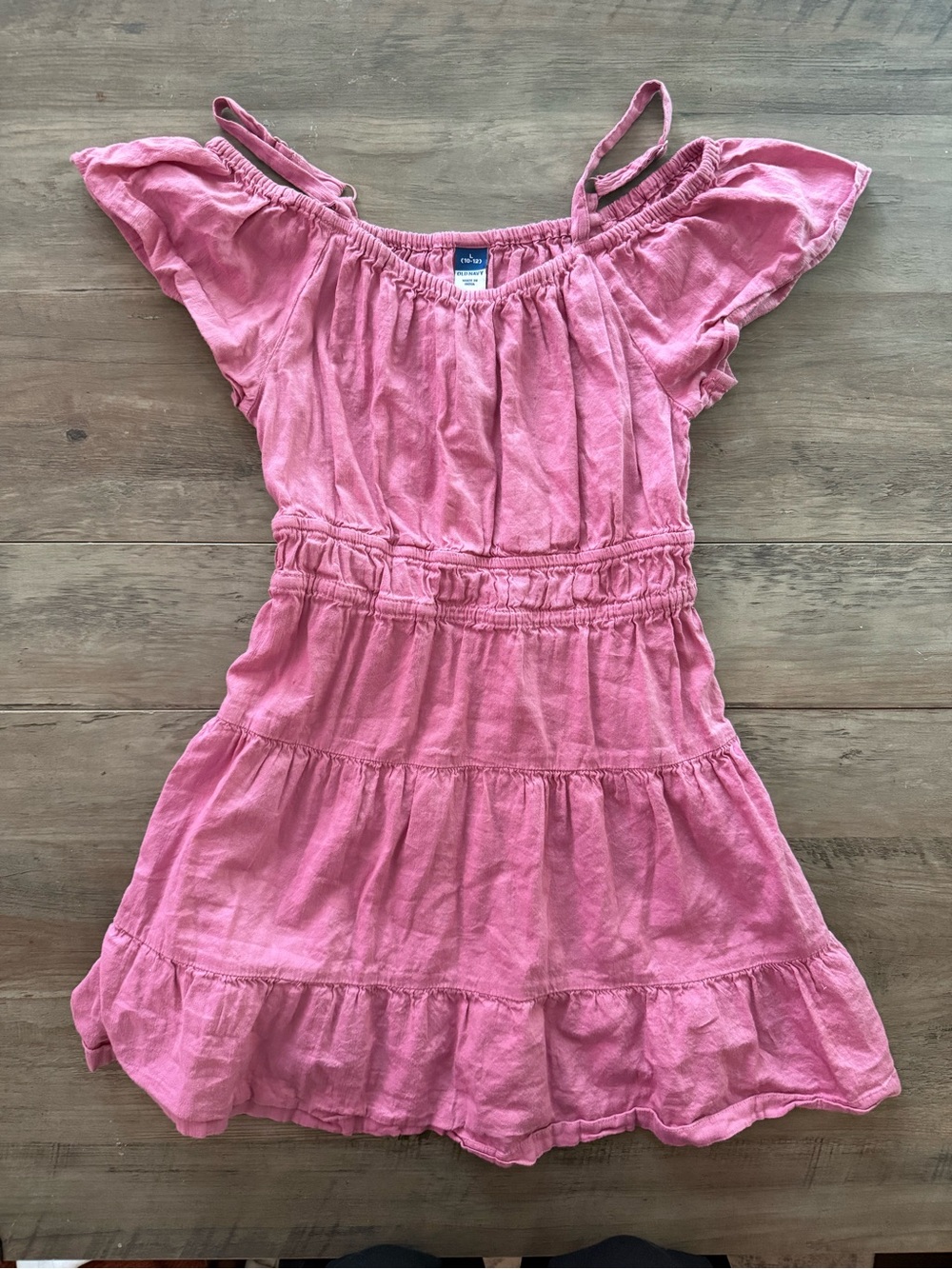 Old Navy Pink Tiered Off-Shoulder Girls' Dress